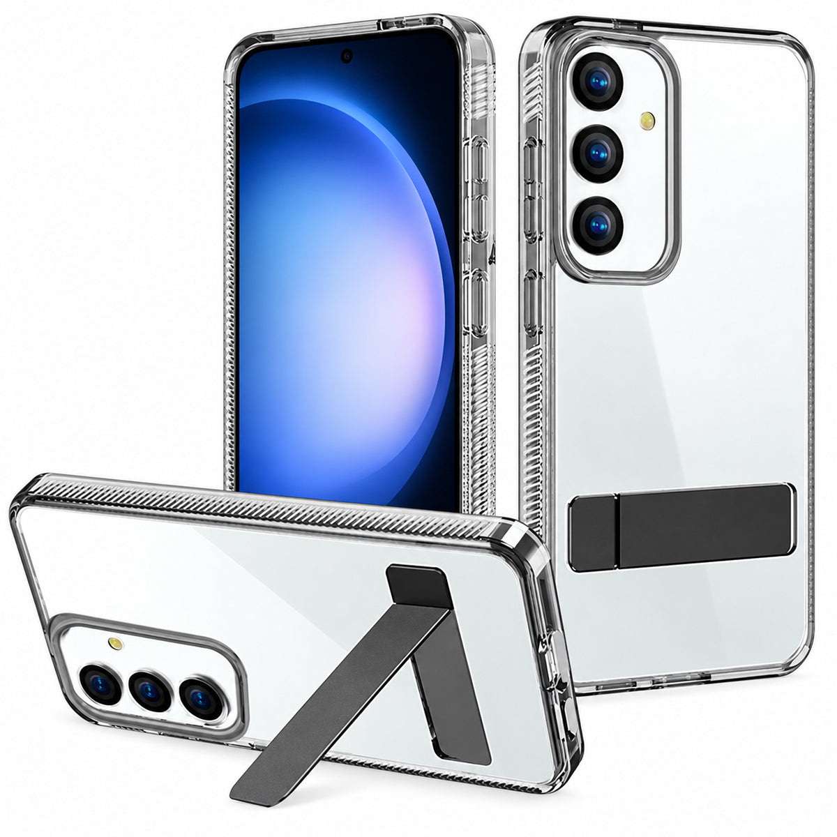 3-Angle Metal Stand Case for Samsung Galaxy A36 - Black