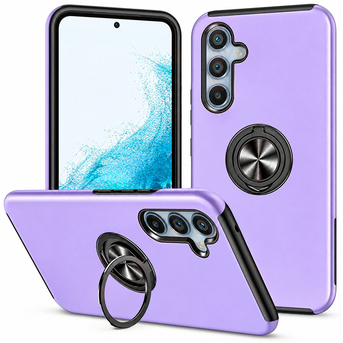 Swirl Invisible Ring Case for Samsung Galaxy A37 - Light Purple