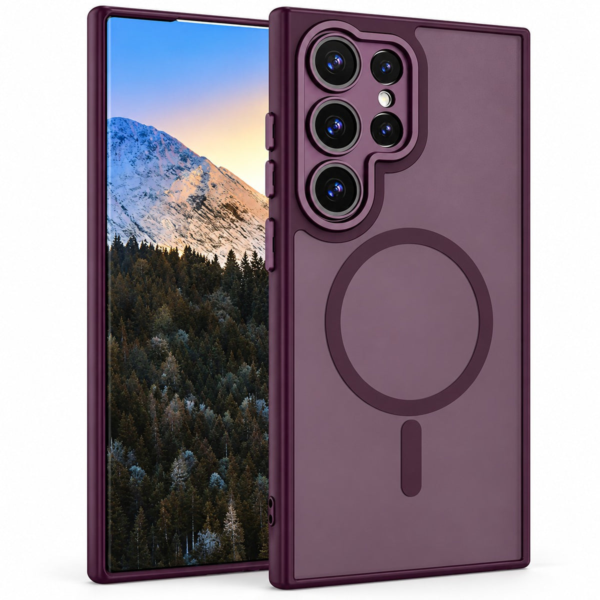 Matt Rubberized MagSafe Case for Samsung Galaxy S24 Ultra - Deep Purple