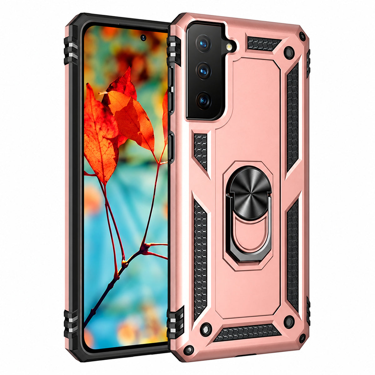 Anti-Drop Hybrid Case for Samsung Galaxy S22 - Rose Gold