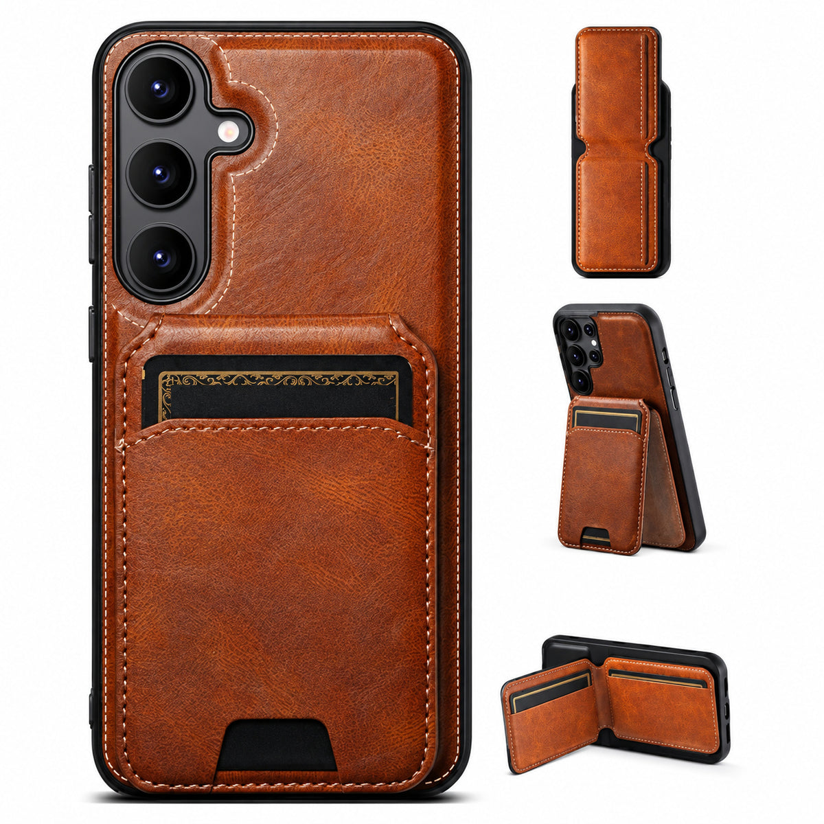 Stealth Wallet Case for Samsung Galaxy S24 - Brown
