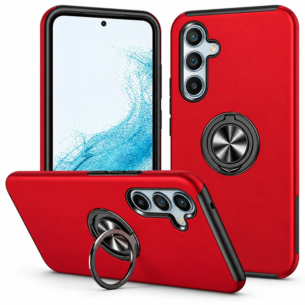 Swirl Invisible Ring Case for Samsung Galaxy S24 Plus - Red