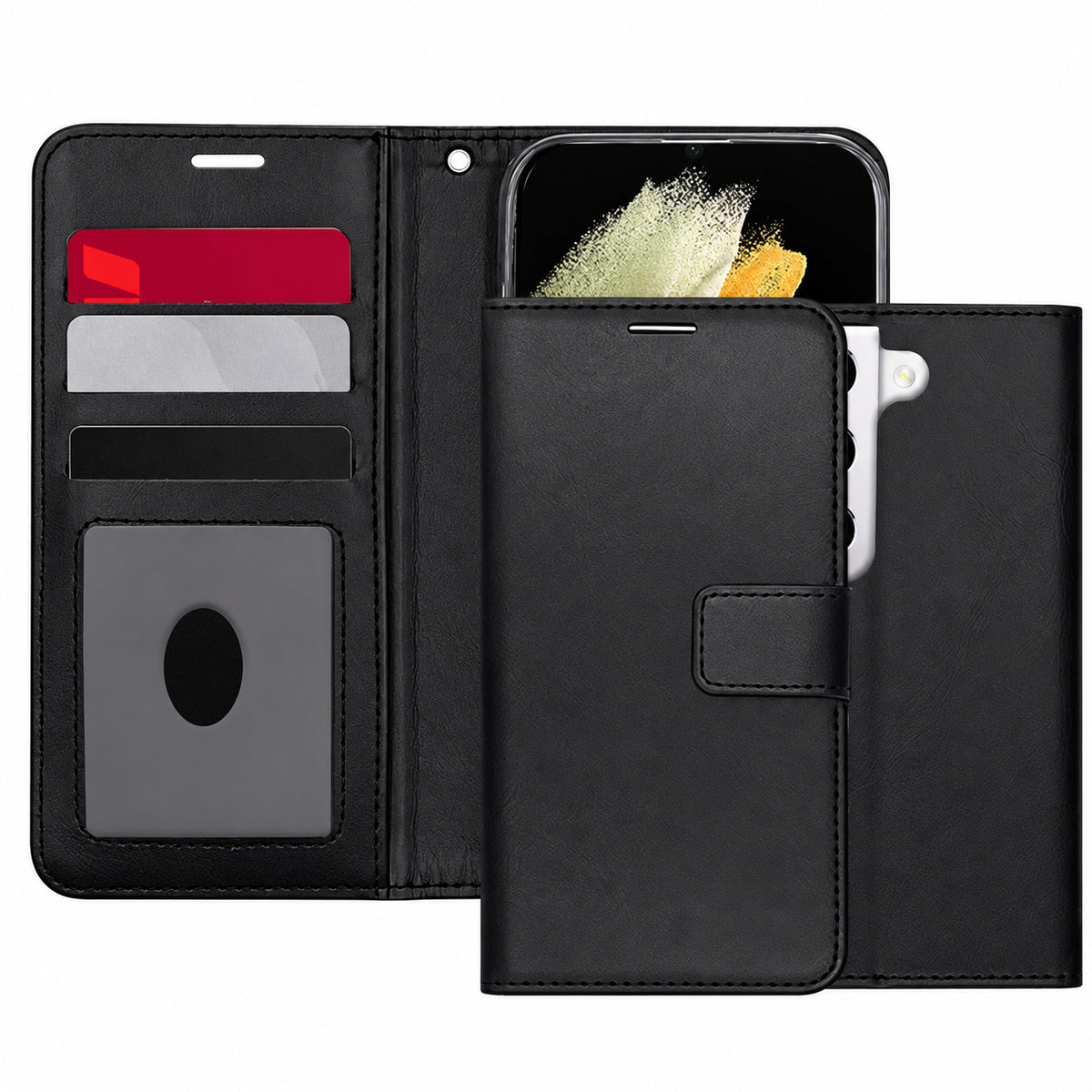Photo ID Wallet for Samsung Galaxy S22 - Black