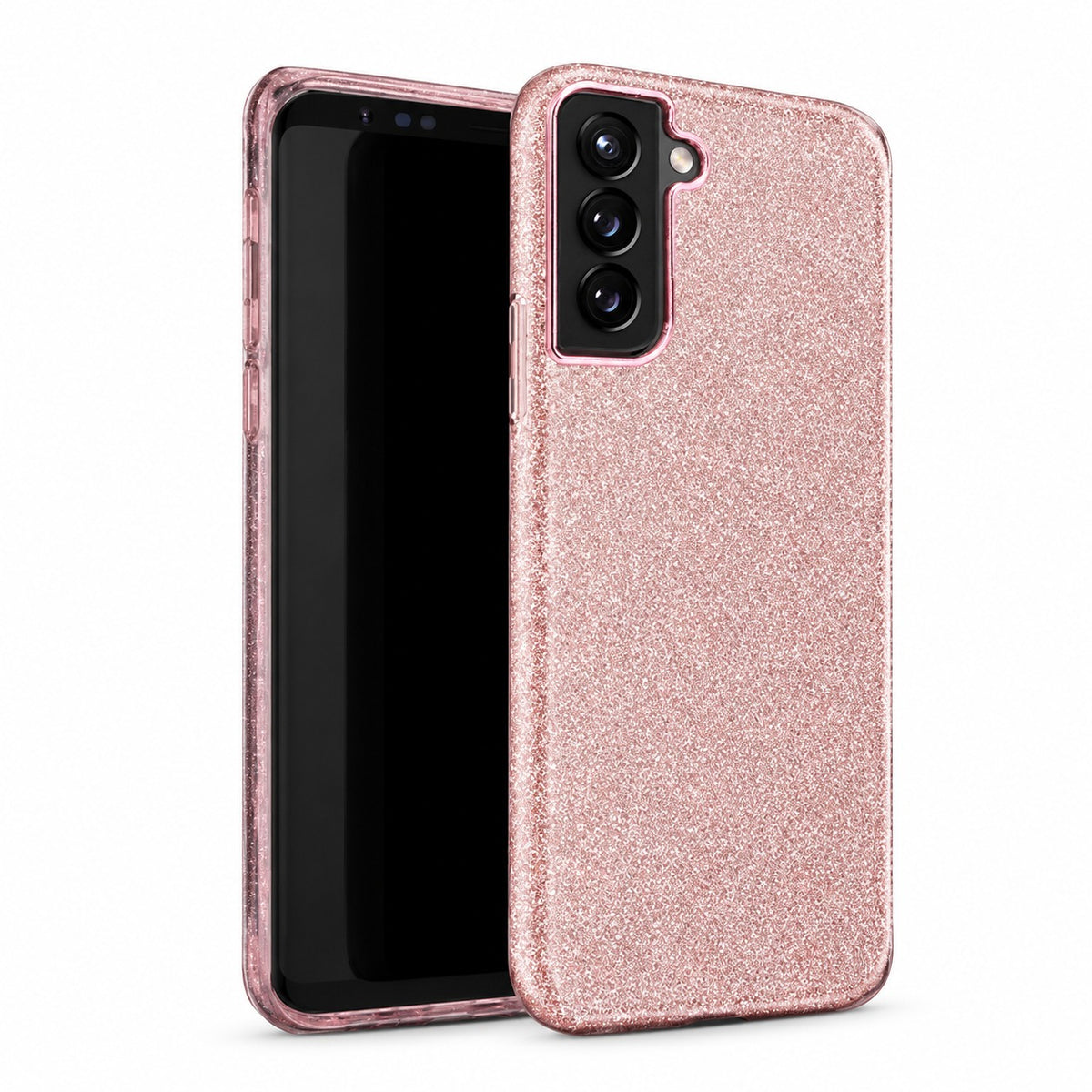 3-in-1 Glitter Case for Samsung Galaxy S22 Plus - Rose Gold