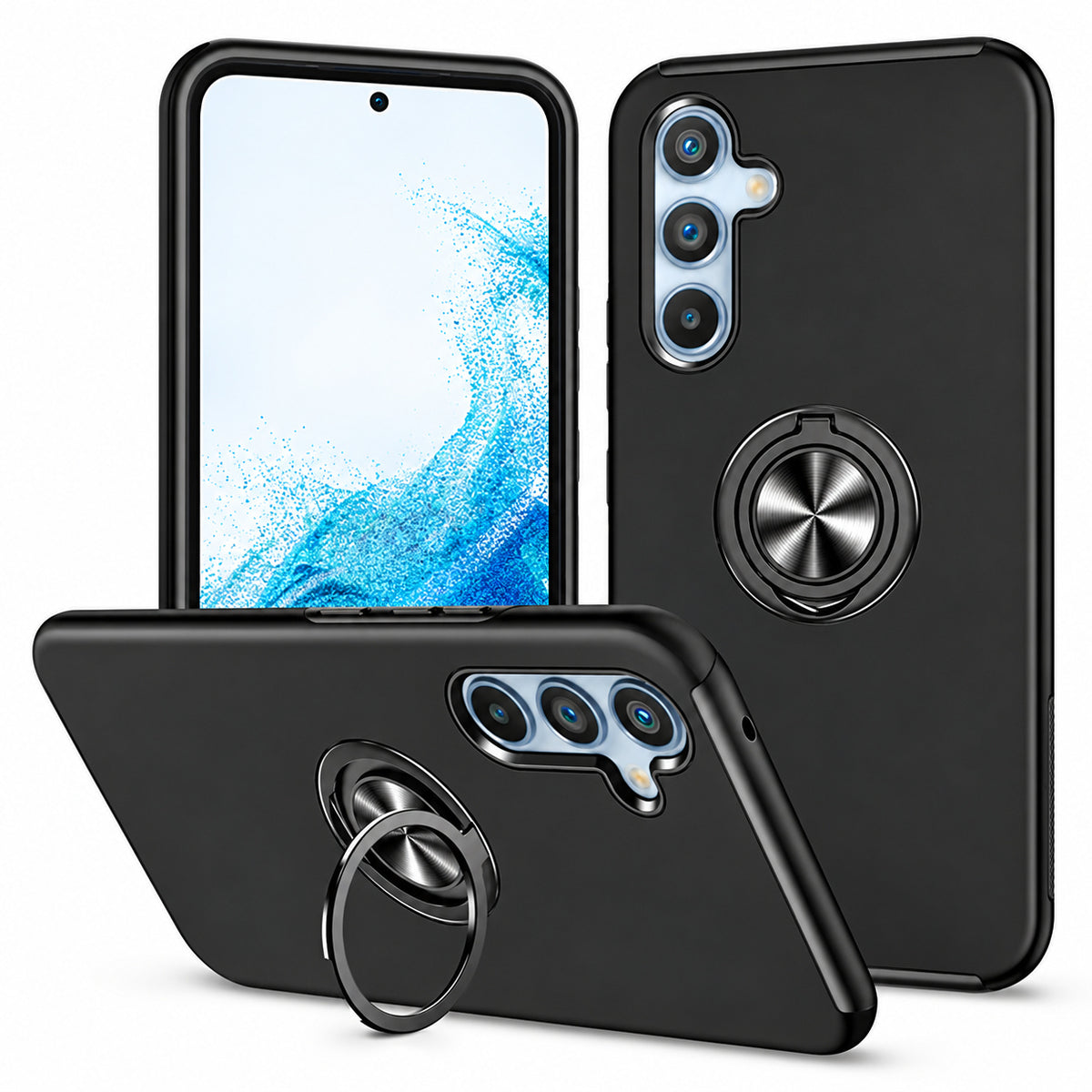 Swirl Invisible Ring Case for Samsung Galaxy A36 - Black