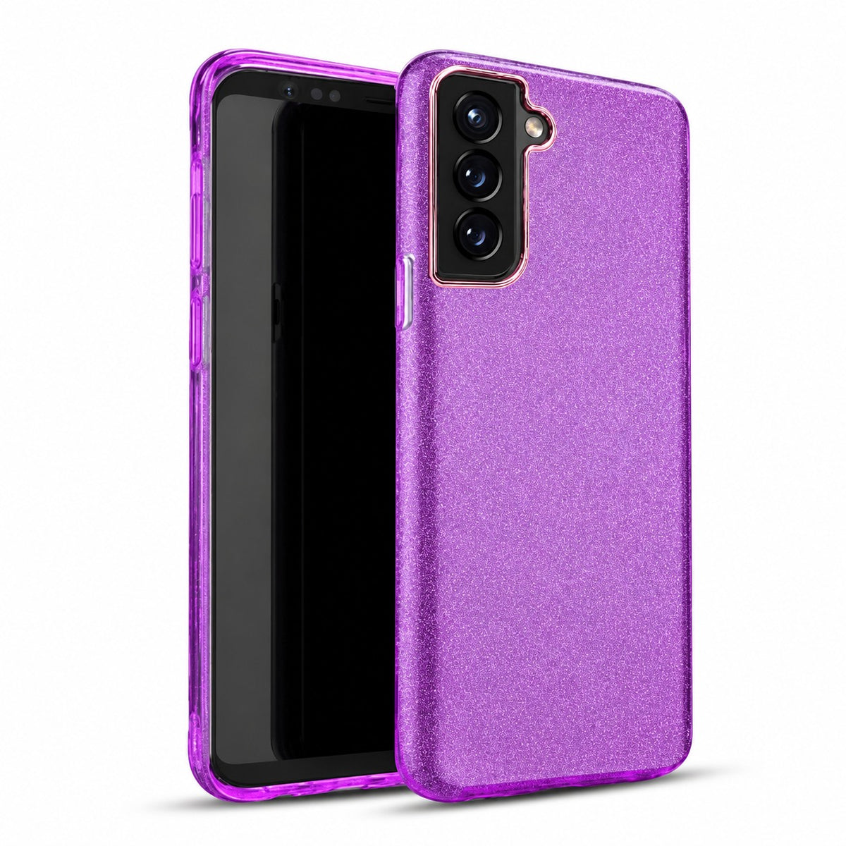 3-in-1 Glitter Case for Samsung Galaxy S22 Plus - Purple