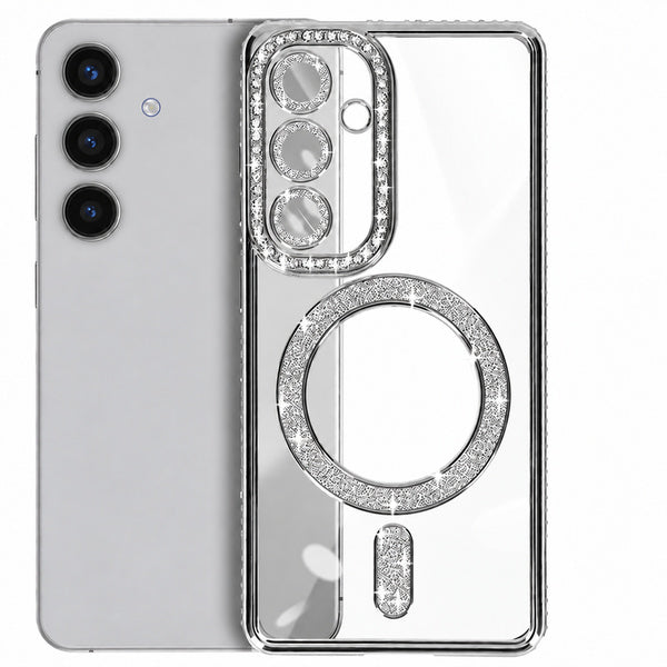 Glitter Electroplated Magsafe Case for Samsung Galaxy A18 / A17 - Silver