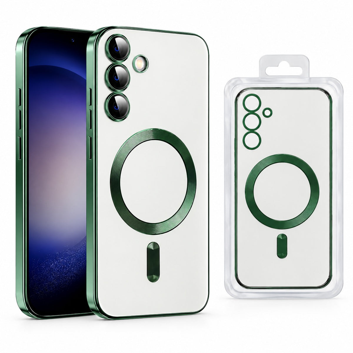 MagSafe Luxury Electroplated Case for Samsung Galaxy S24 Plus - Midnight Green