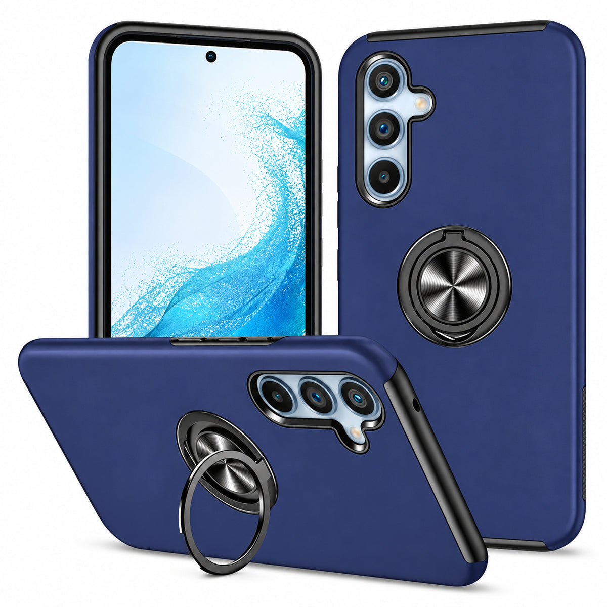 Swirl Invisible Ring Case for Samsung Galaxy A36 - Navy