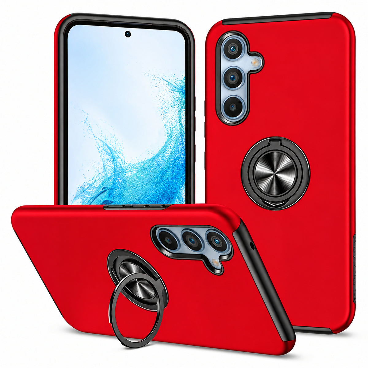 Swirl Invisible Ring Case for Samsung Galaxy A36 - Red