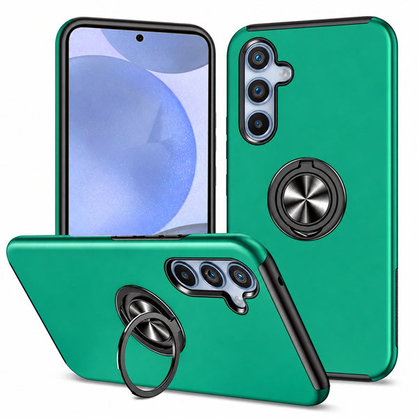 Swirl Invisible Ring Case for Samsung Galaxy A18 / A17 - Midnight Green