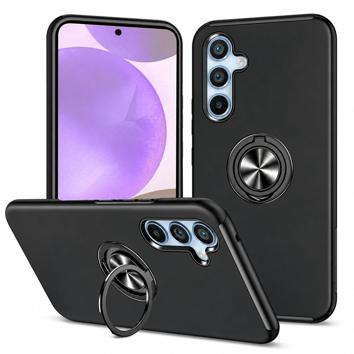 Swirl Invisible Ring Case for Samsung Galaxy A27 - Black