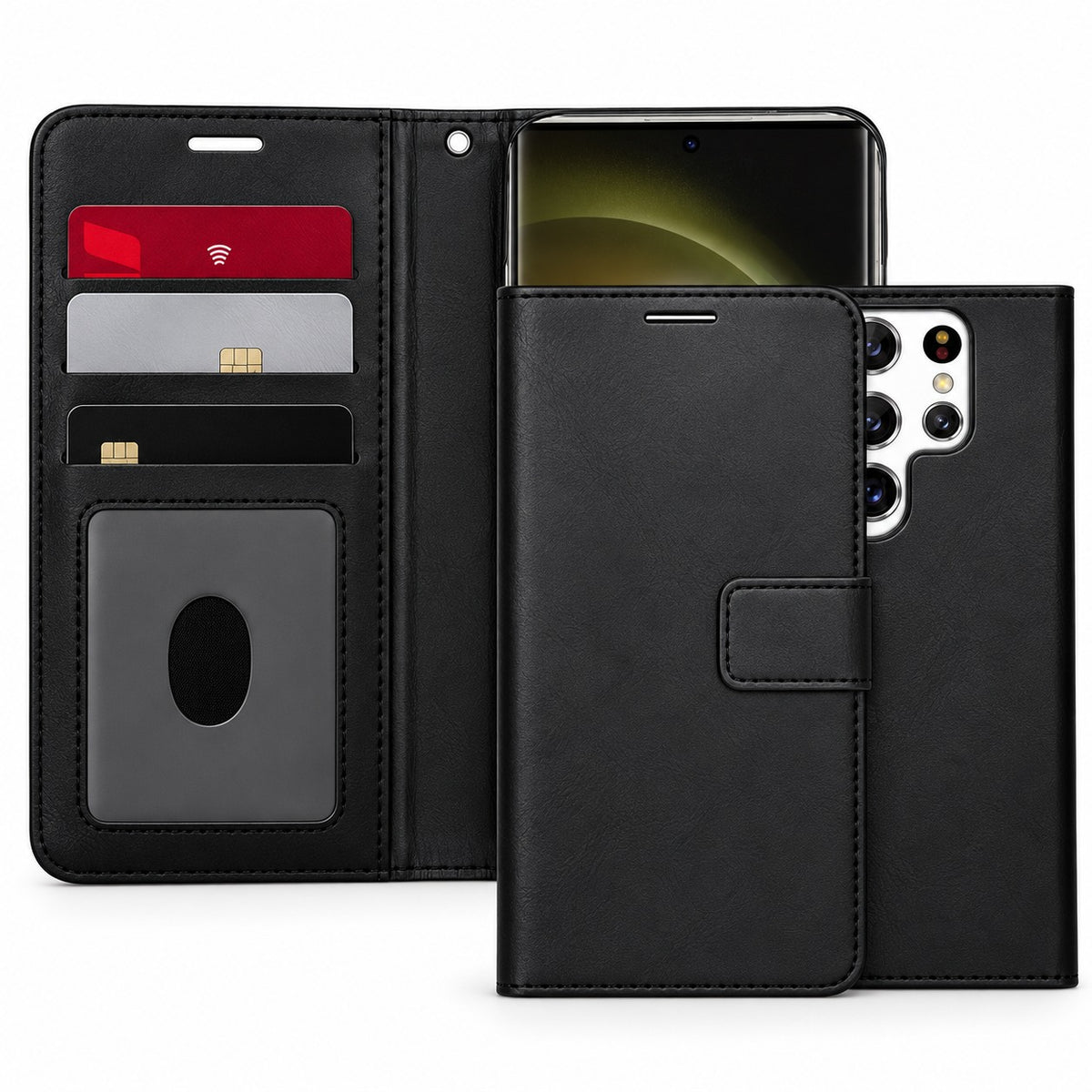 Photo ID Wallet for Samsung Galaxy S23 Ultra - Black