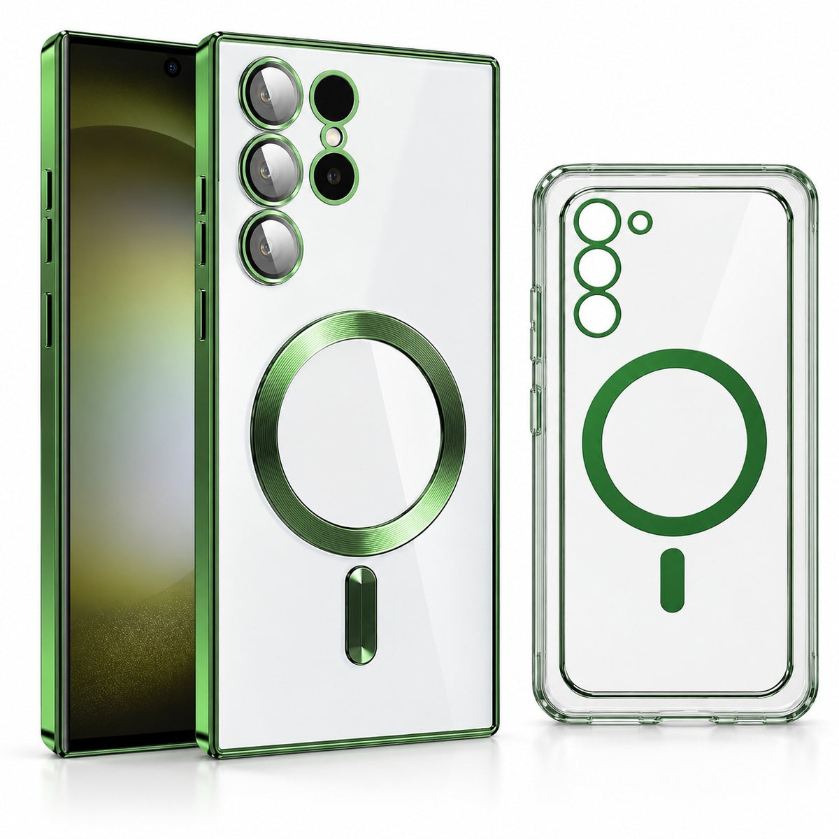 MagSafe Luxury Electroplated Case for Samsung Galaxy S24 Ultra - Midnight Green