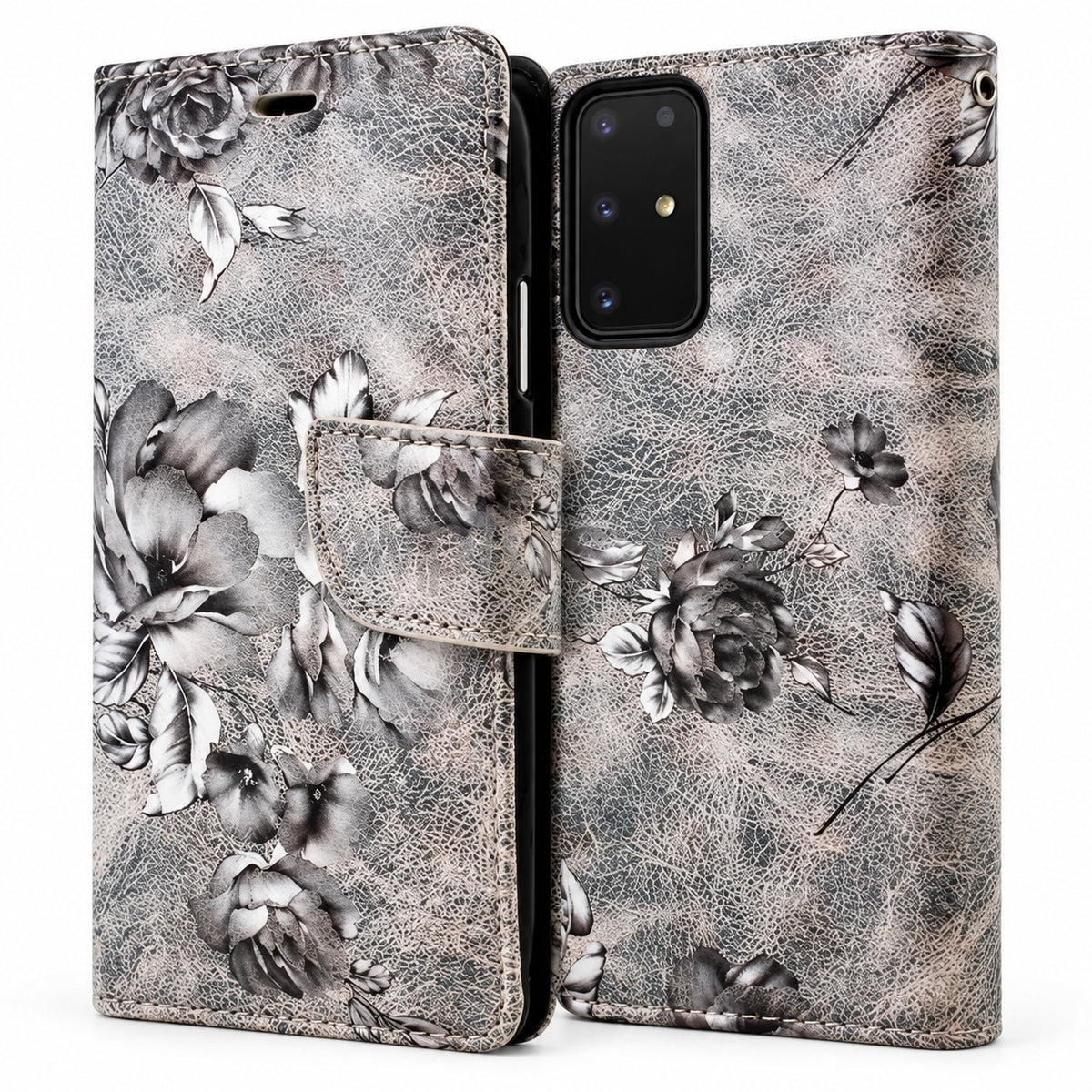 Floral Wallets for Samsung Galaxy S20 Ultra - Black
