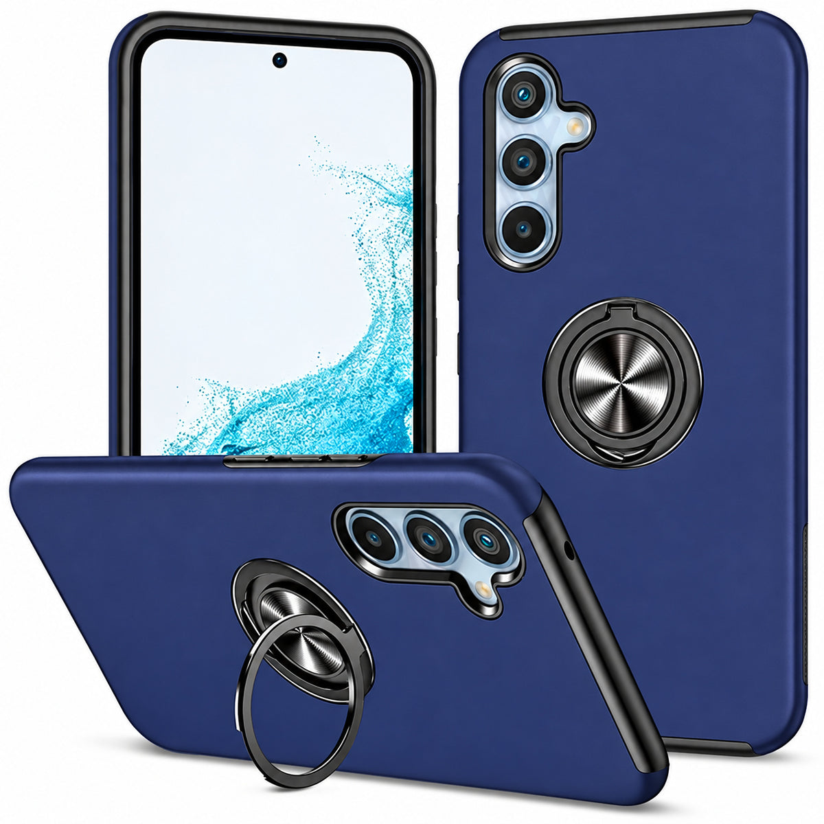 Swirl Invisible Ring Case for Samsung Galaxy S24 - Navy