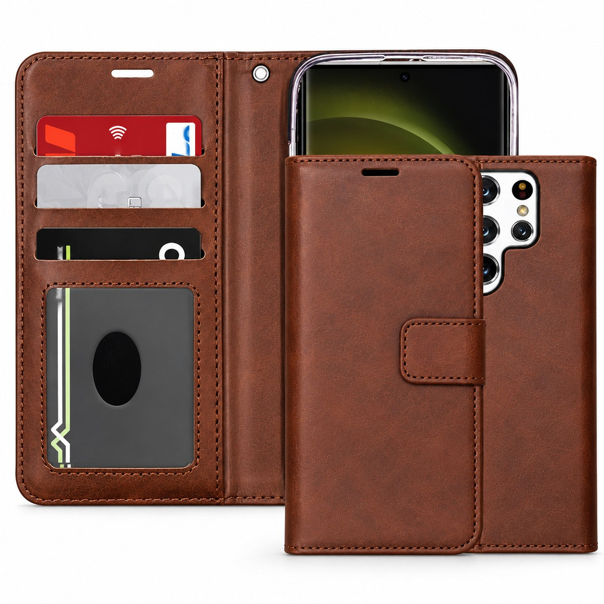 Photo ID Wallet for Samsung Galaxy S23 Ultra - Brown