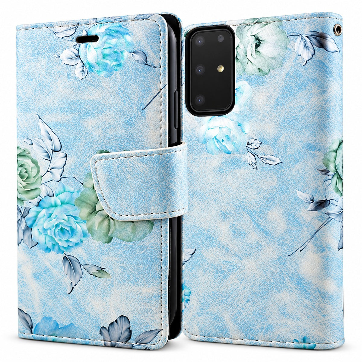 Floral Wallets for Samsung Galaxy S20 Ultra - Blue