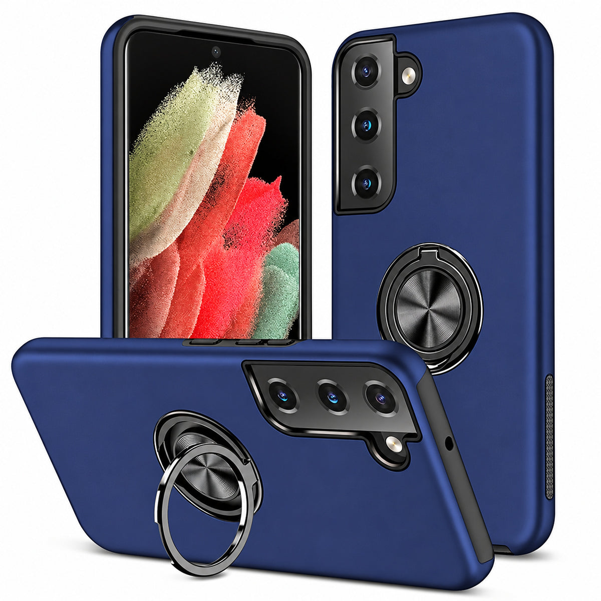 Swirl Invisible Ring Case for Samsung Galaxy S21 FE - Navy