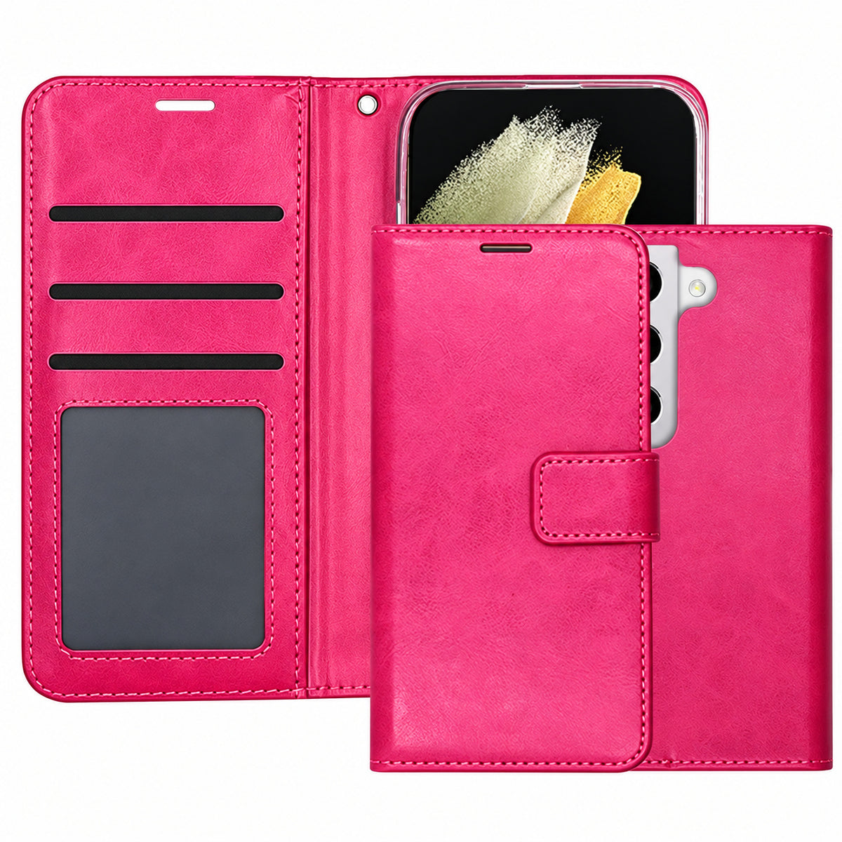 Photo ID Wallet for Samsung Galaxy S23 - Hot Pink