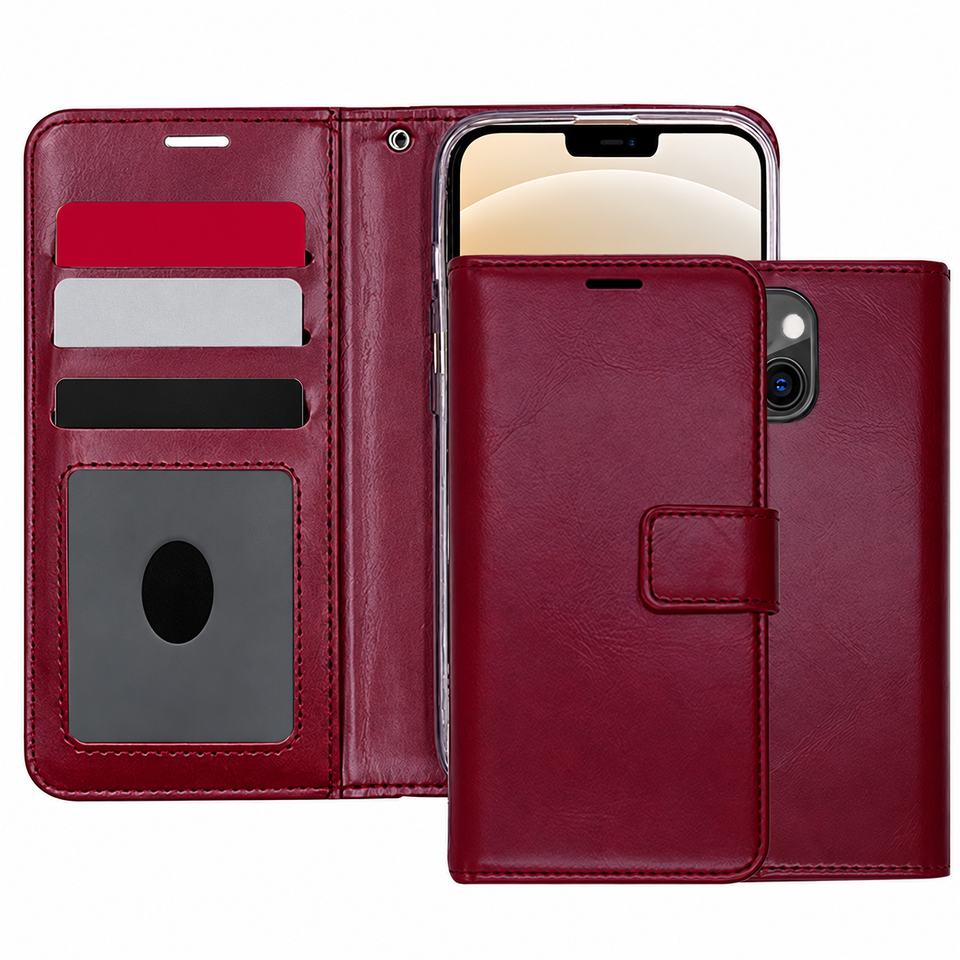 Photo ID Wallet for Apple iPhone 13 Mini/12 Mini - Wine