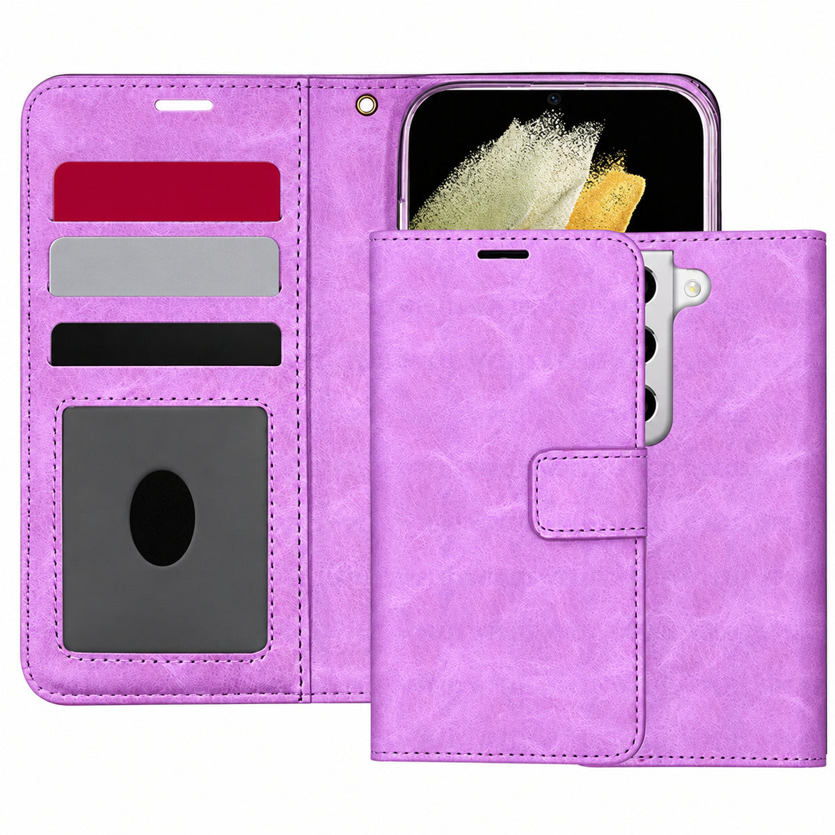 Photo ID Wallet for Samsung Galaxy S23 - Purple