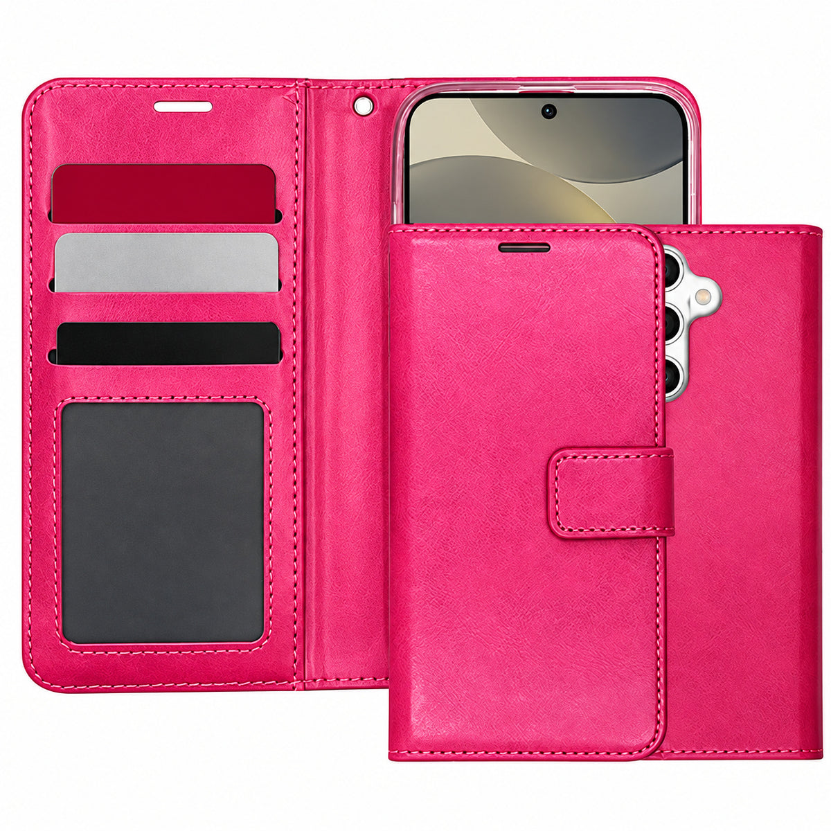 Photo ID Wallet for Samsung Galaxy A56 - Hot Pink