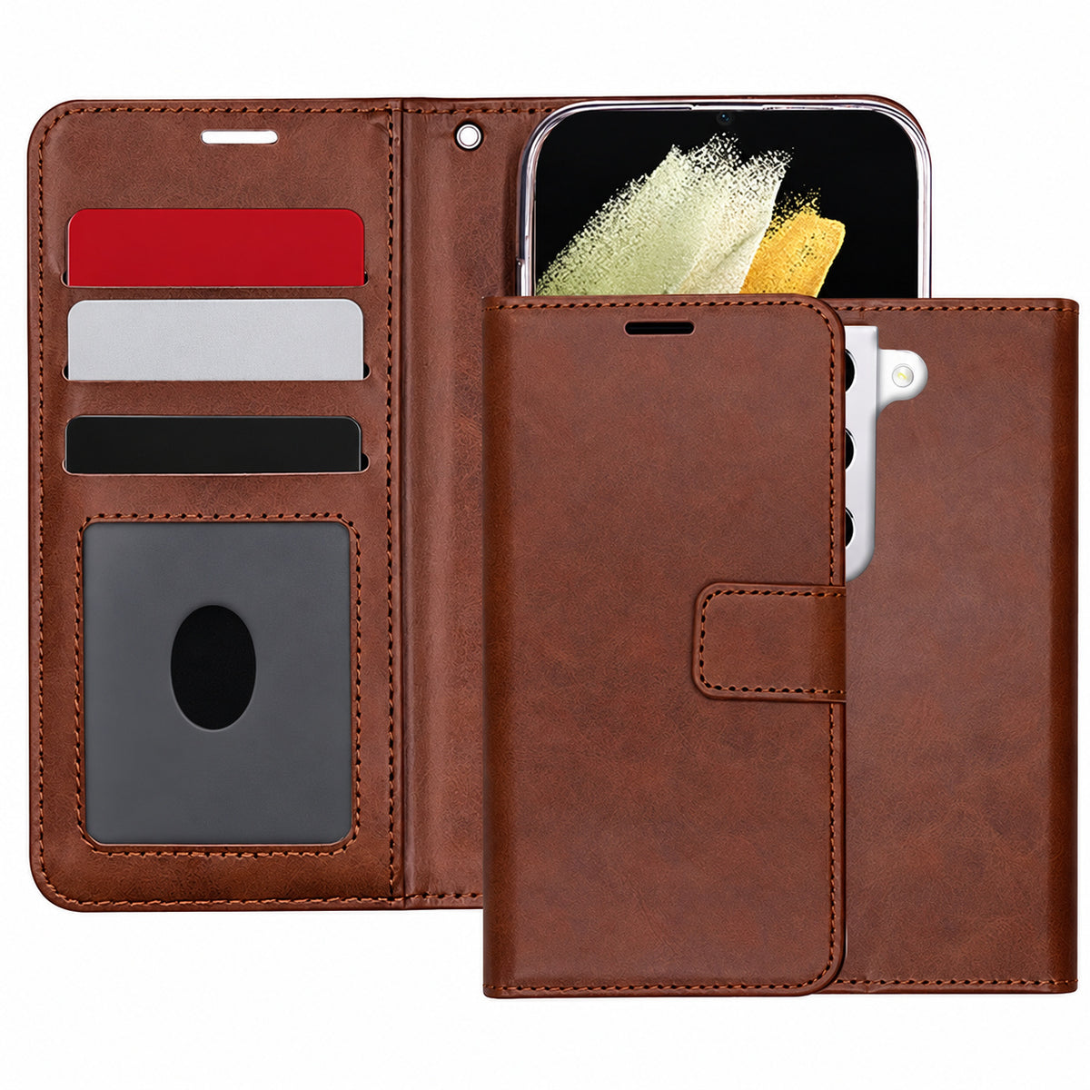 Photo ID Wallet for Samsung Galaxy S23 - Brown