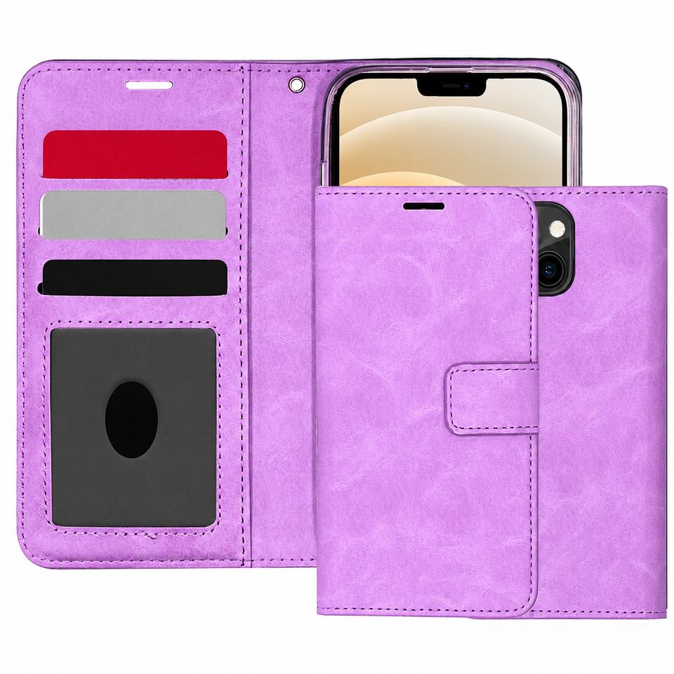 Photo ID Wallet for Apple iPhone 13 Mini/12 Mini - Purple