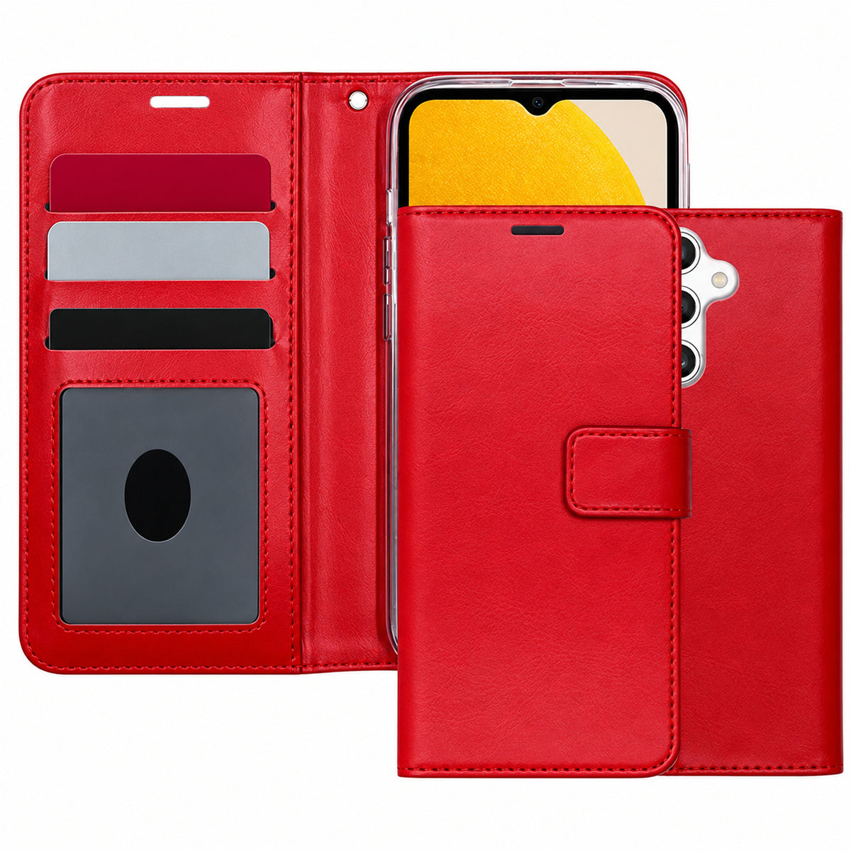 Photo ID Wallet for Samsung Galaxy S23 FE - Red