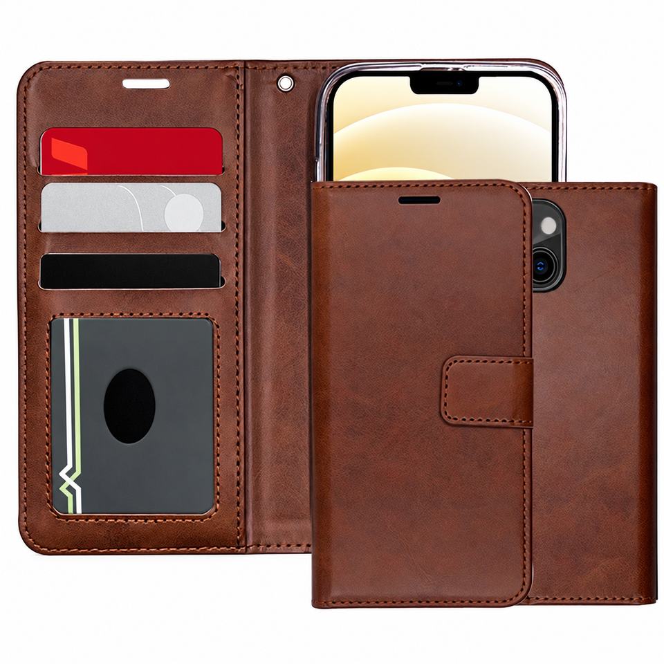 Photo ID Wallet for Apple iPhone 13 Mini/12 Mini - Brown