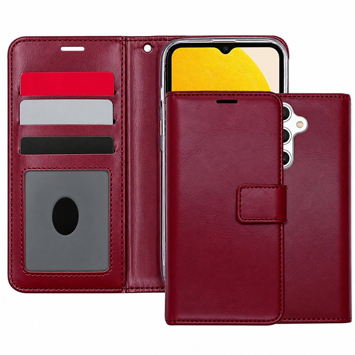 Photo ID Wallet for Samsung Galaxy S23 FE - Wine