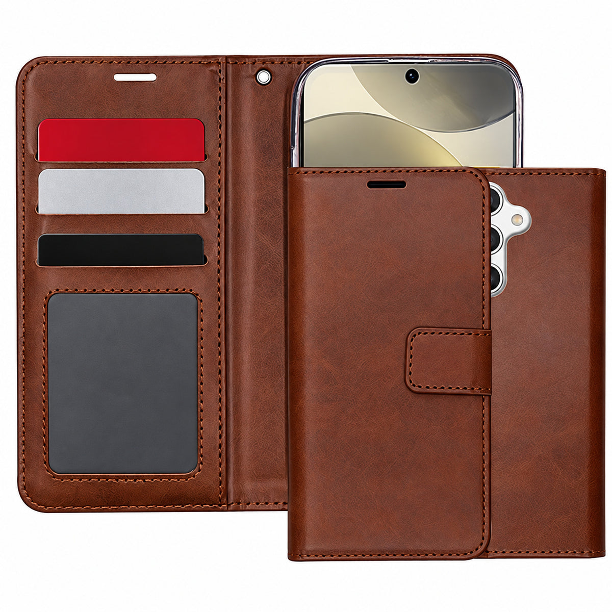 Photo ID Wallet for Samsung Galaxy A56 - Brown
