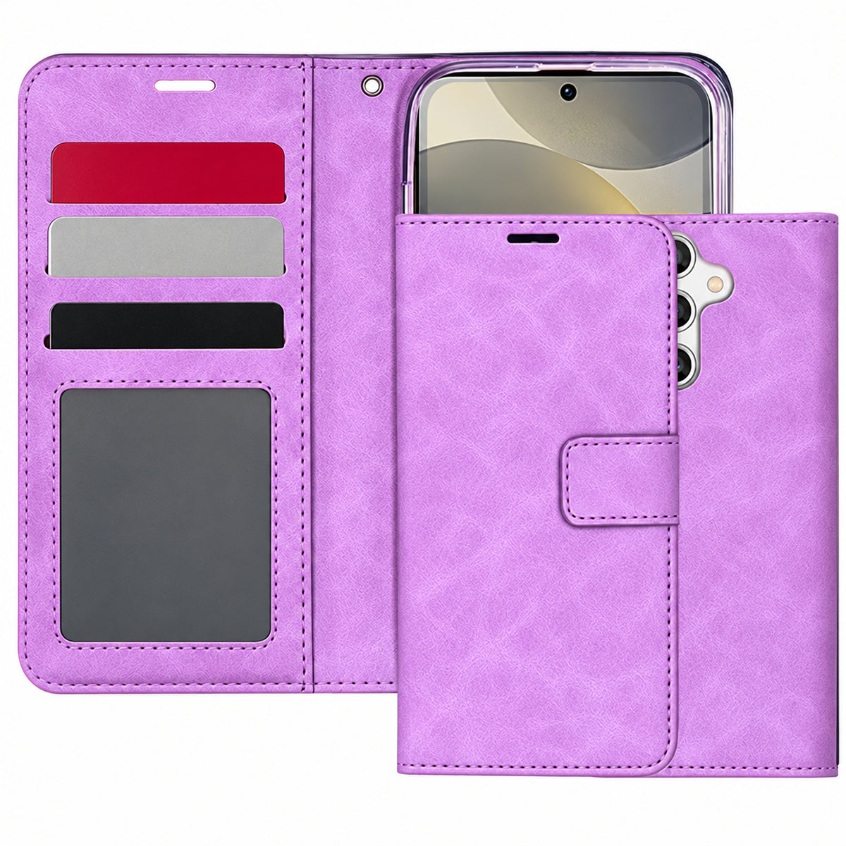Photo ID Wallet for Samsung Galaxy A37 - Purple