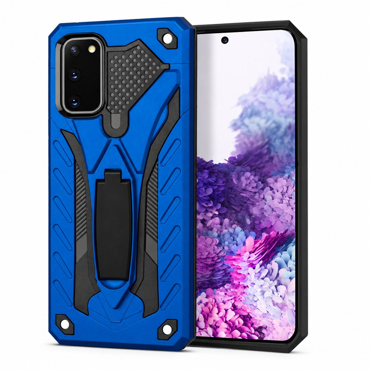 Rugged Defender with Stand Case for Samsung Galaxy S20 - Blue