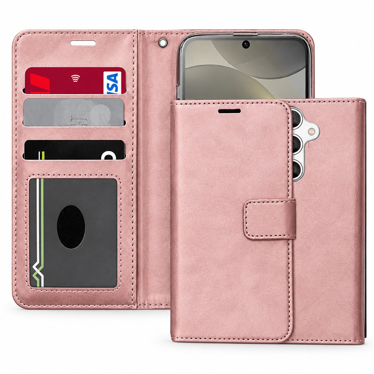 Photo ID Wallet Case for Samsung Galaxy S24 FE - Rose Gold