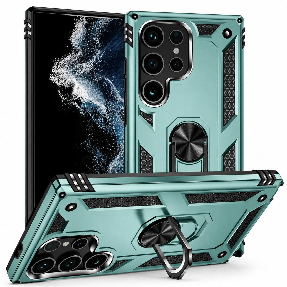 Anti-Drop Hybrid Case for Samsung Galaxy S24 Ultra - Midnight Green