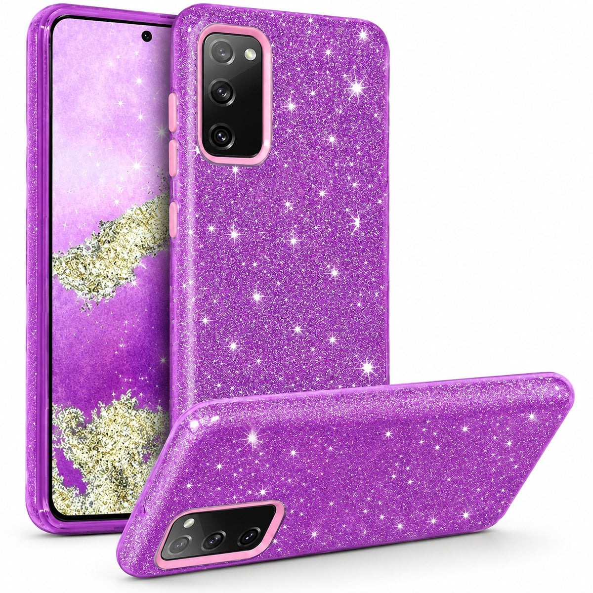 3-in-1 Glitter for Samsung Galaxy S24 Plus - Purple