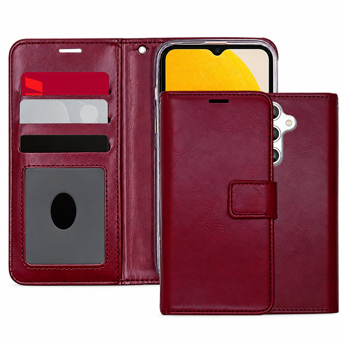 Photo ID Wallet for Samsung Galaxy A35 5G - Wine