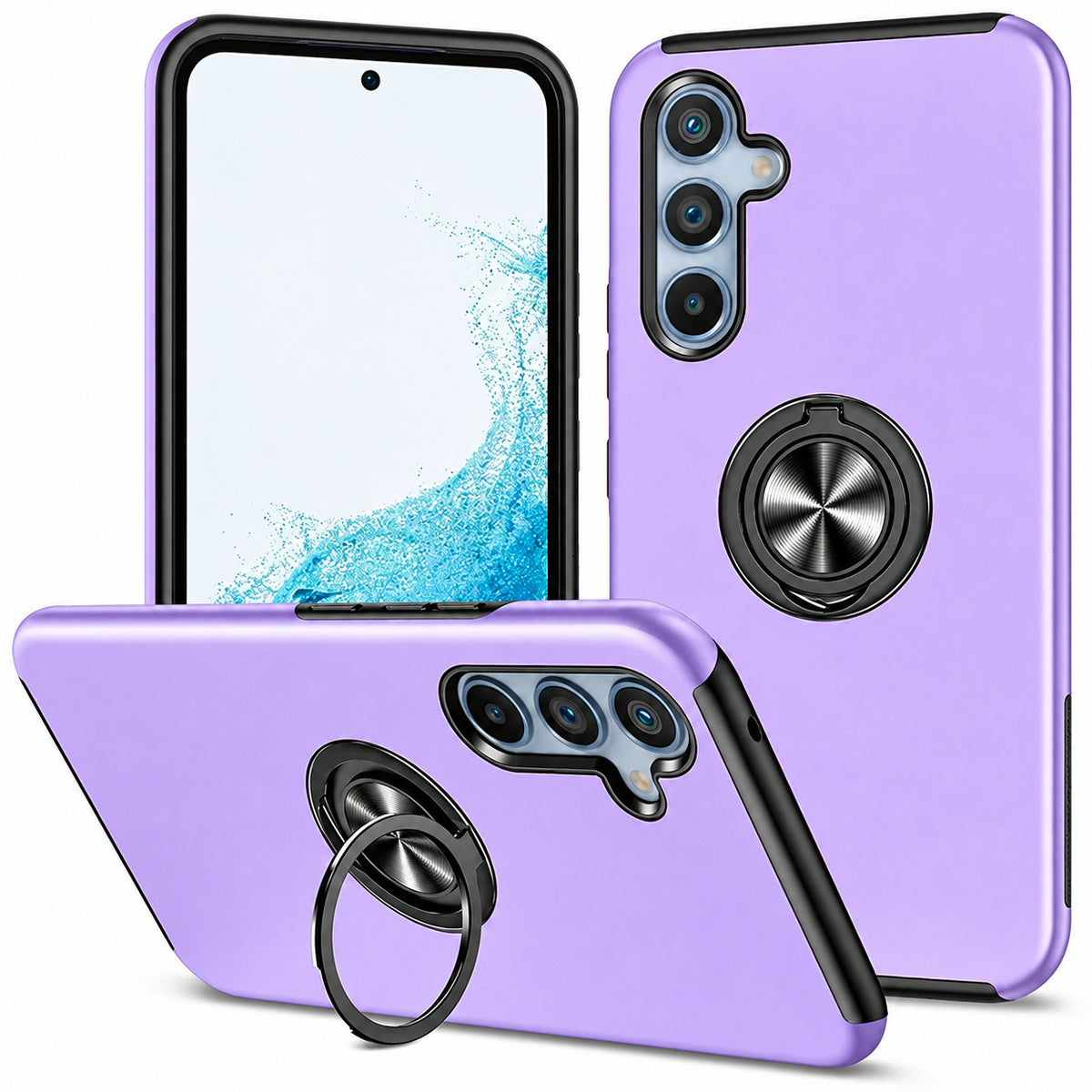 Swirl Invisible Ring Case for Samsung Galaxy A15 5G - Purple