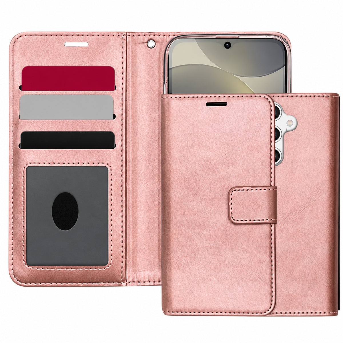 Photo ID Wallet for Samsung Galaxy A36 - Rose Gold