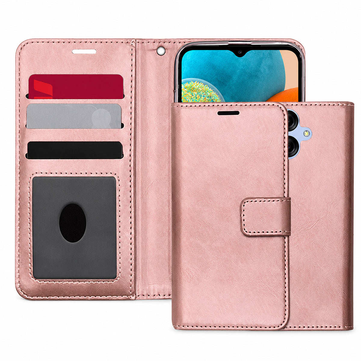 Photo ID Wallet for Samsung Galaxy A05 - Rose Gold