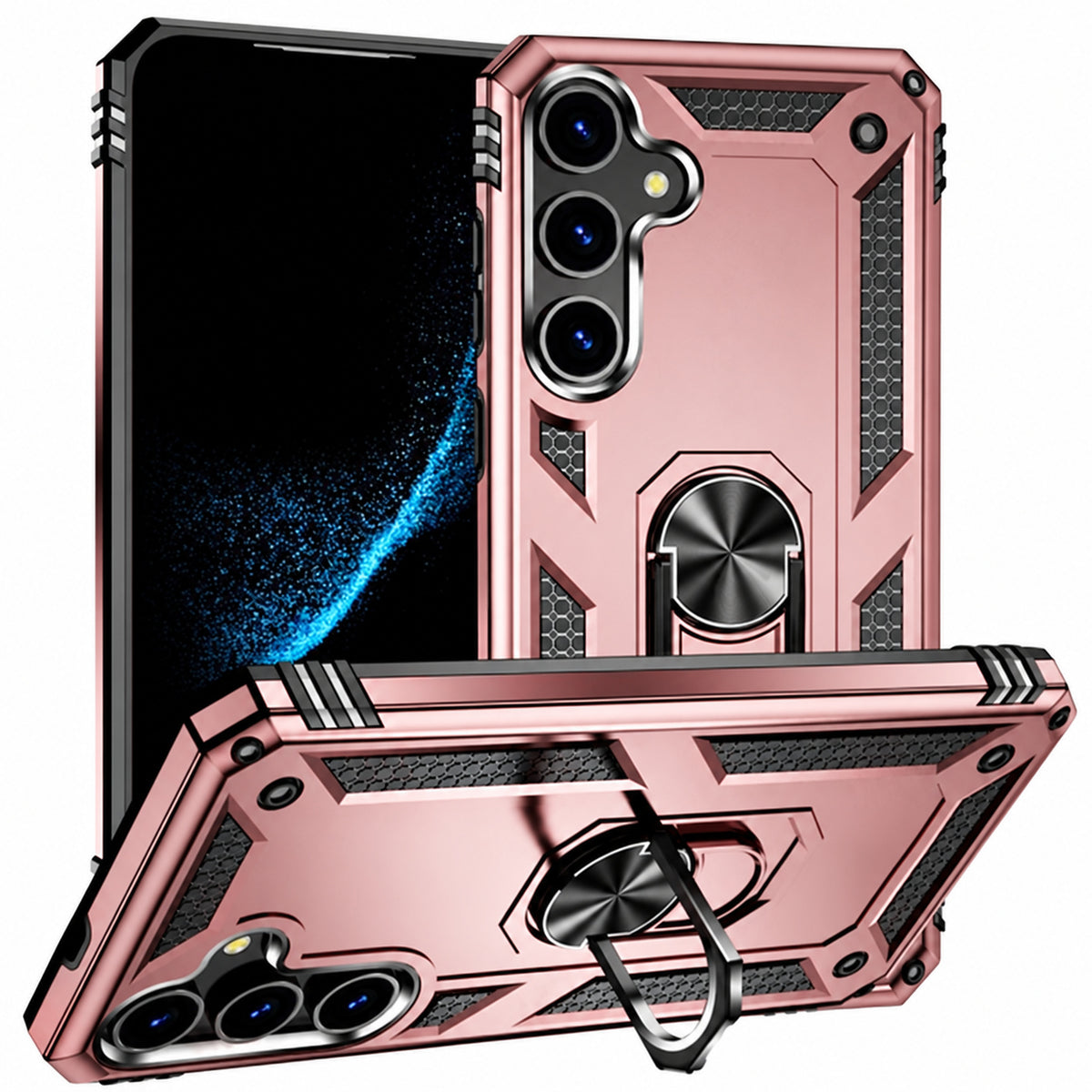 Anti-Drop Hybrid Case for Samsung Galaxy S26 FE - Rose Gold