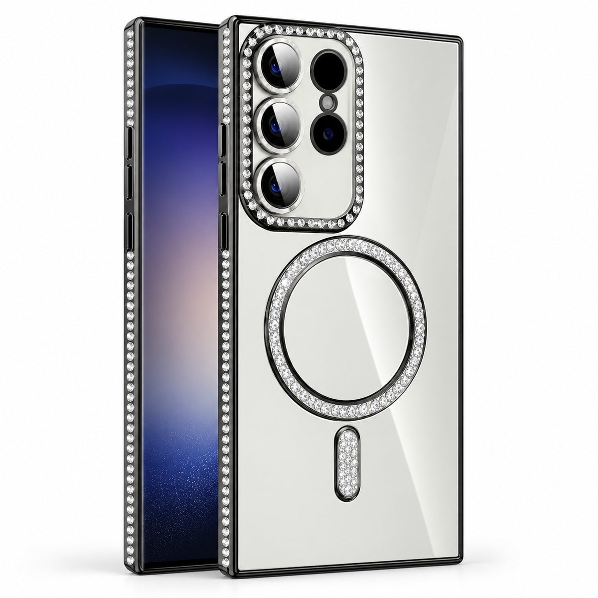 Glitter Electroplated MagSafe Case for Samsung Galaxy S23 Ultra - Black