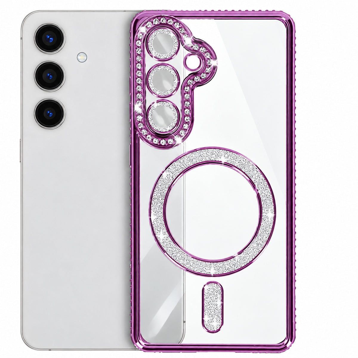 Glitter Electroplated Magsafe Case for Samsung Galaxy S25 FE - Purple