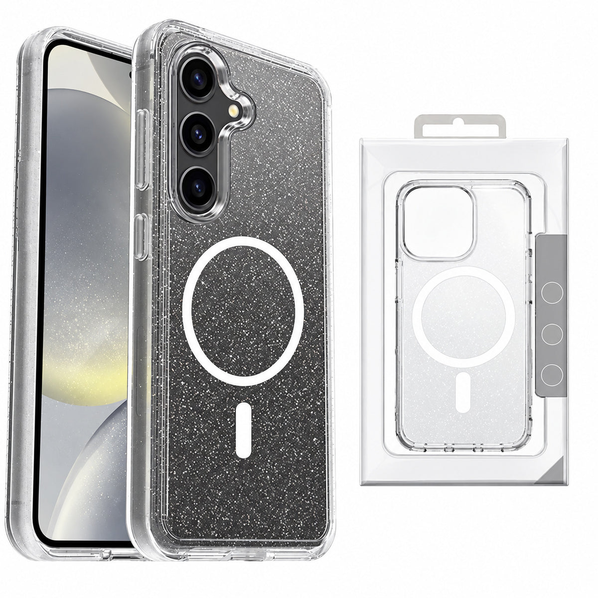 Premium Magsafe Symm Case for Samsung Galaxy S26 - Clear Sparkly