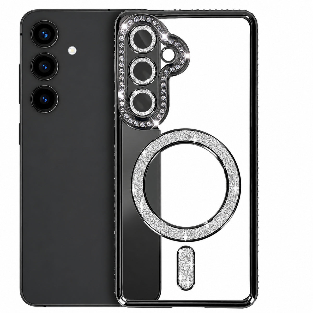 Glitter Electroplated Magsafe Case for Samsung Galaxy S26 - Black