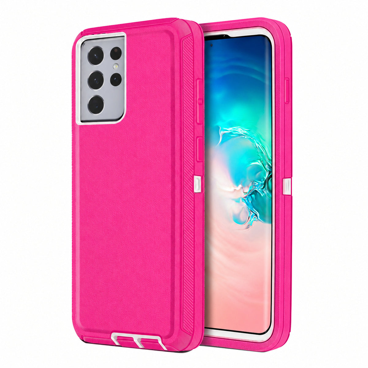 Triple Protection Case for Samsung Galaxy S21 Ultra - Hot Pink
