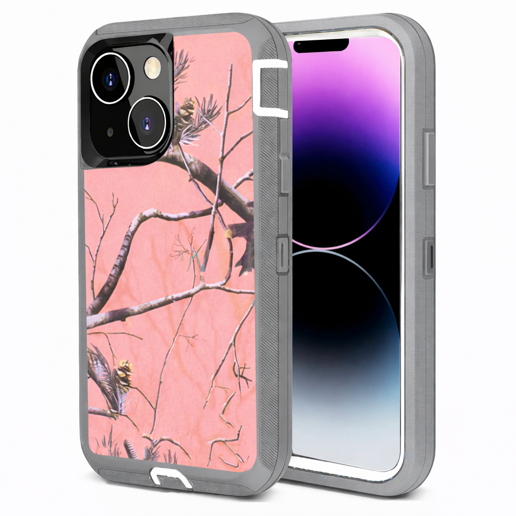 Heavy Duty Phone Case with Defender Protection – Pink Camouflage Full Coverage Dual Layer Protective Cover