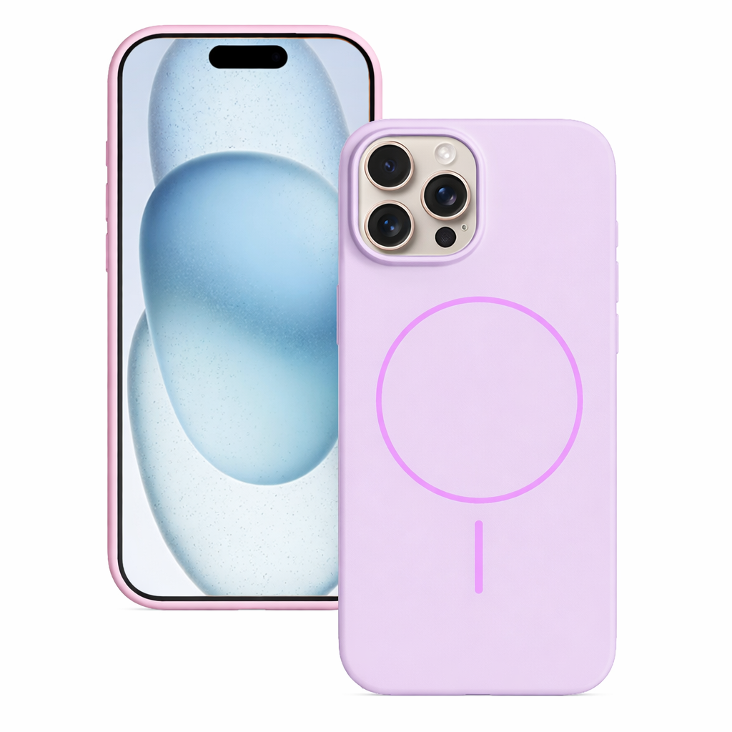 MagSafe Compatible Silicone Phone Case – Purple Slim Shockproof Protective Cover